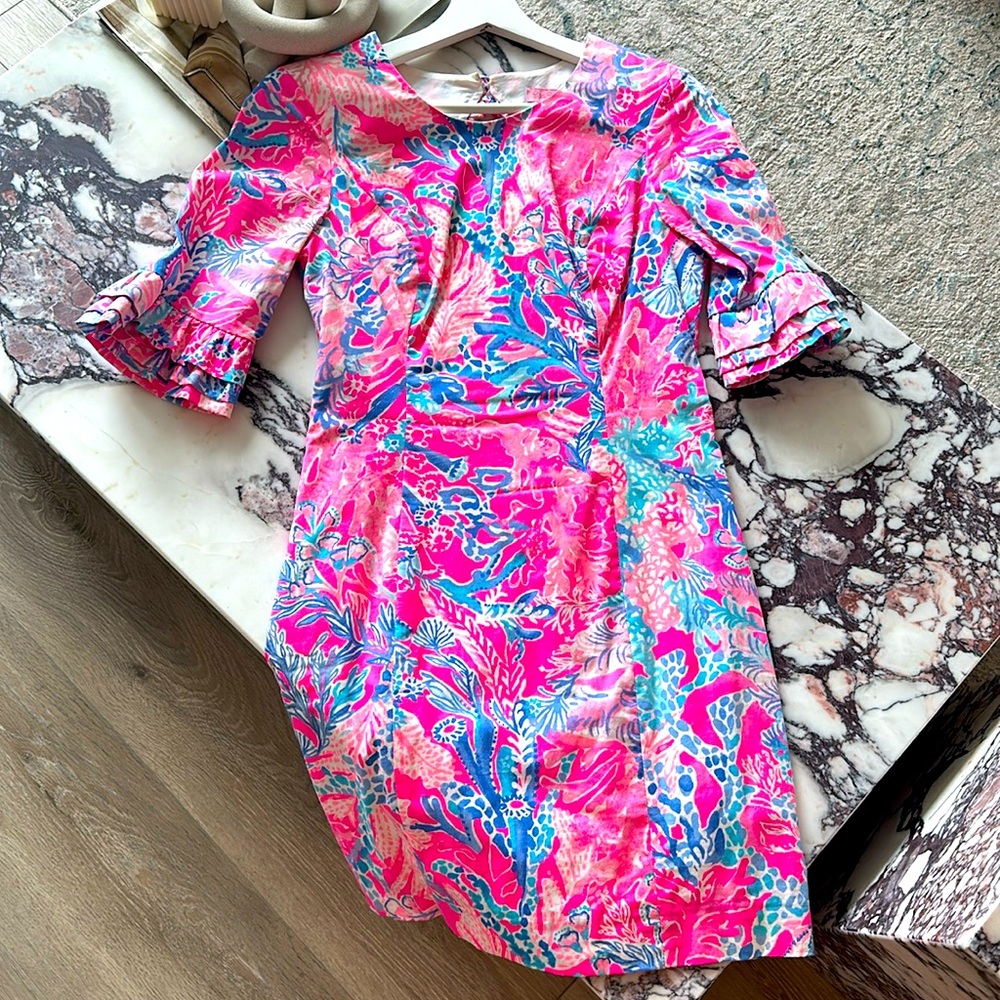 Colorful spring mini dress